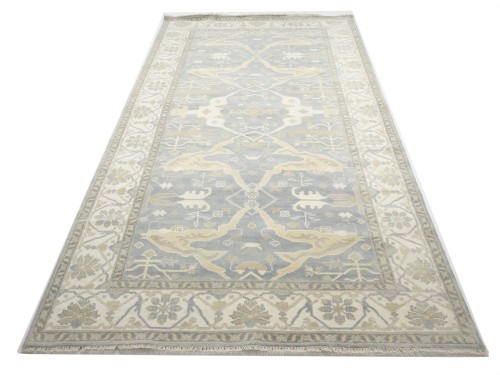 Gray Floral 8X16 Oushak Oriental Rug