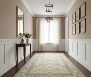 8'1 X 15'7 Muted Oushak Floral Hand Knotted Oriental Wool Rug