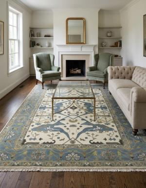 Muted Colors Floral 9X12 Oushak Oriental Rug