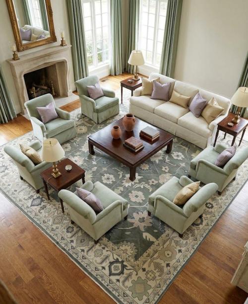 Muted Cream Floral Transitional 12X18 Oushak Chobi Oriental Rug
