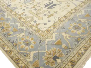Ivory Floral Traditional 12x18 Oushak Oriental Rug