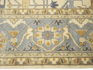 Ivory Floral Traditional 12x18 Oushak Oriental Rug