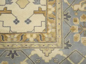 Ivory Floral Traditional 12x18 Oushak Oriental Rug