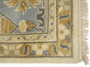 Ivory Floral Traditional 12x18 Oushak Oriental Rug
