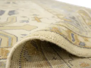 Ivory Floral Traditional 12x18 Oushak Oriental Rug