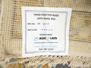 Ivory Floral Traditional 12x18 Oushak Oriental Rug