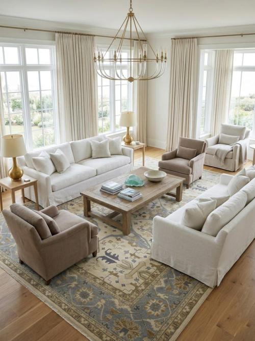 Ivory Floral Traditional 12x18 Oushak Oriental Rug