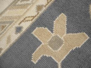 Slate Blue Floral Traditional 12x18 Oushak Oriental Rug