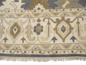 Slate Blue Floral Traditional 12x18 Oushak Oriental Rug