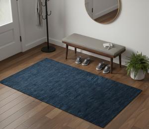 Steel Blue 2X3 Solid Gabbeh Modern Oriental Rug