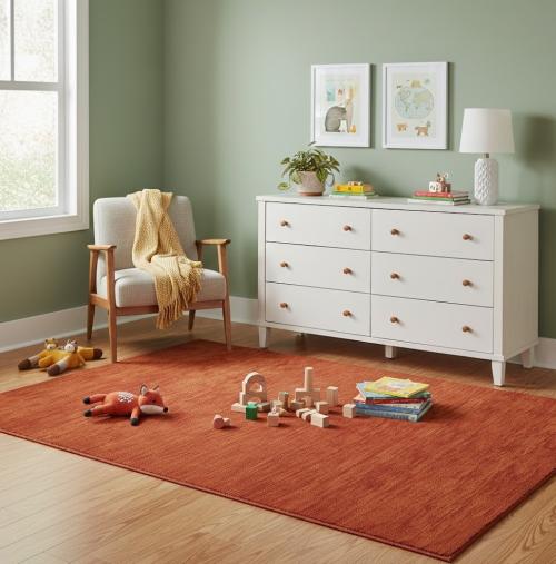 Orange Red Modern Solid 3X5 Gabbeh Oriental Rug