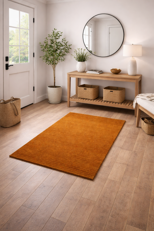 Orange Modern Solid 3X5 Gabbeh Oriental Rug