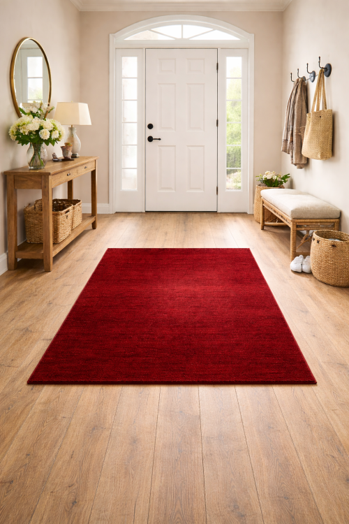 Maroon Red Modern Solid 3X5 Gabbeh Oriental Rug