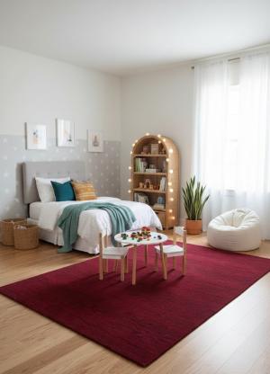 Maroon Red Modern Solid 4X6 Gabbeh Oriental Rug