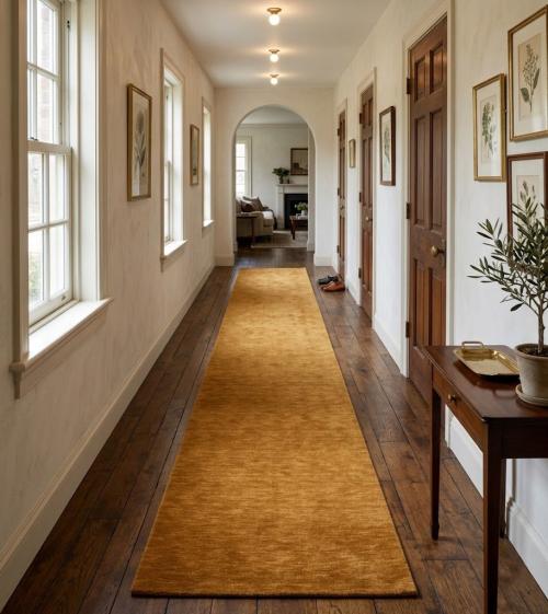 Orange Modern Solid 3X8 Gabbeh Oriental Runner Rug