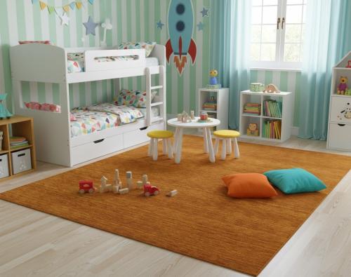 Orange Modern Solid 6X6 Gabbeh Oriental Square Rug