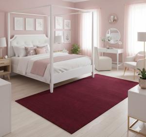 Maroon Red Modern Solid 5X8 Gabbeh Oriental Rug