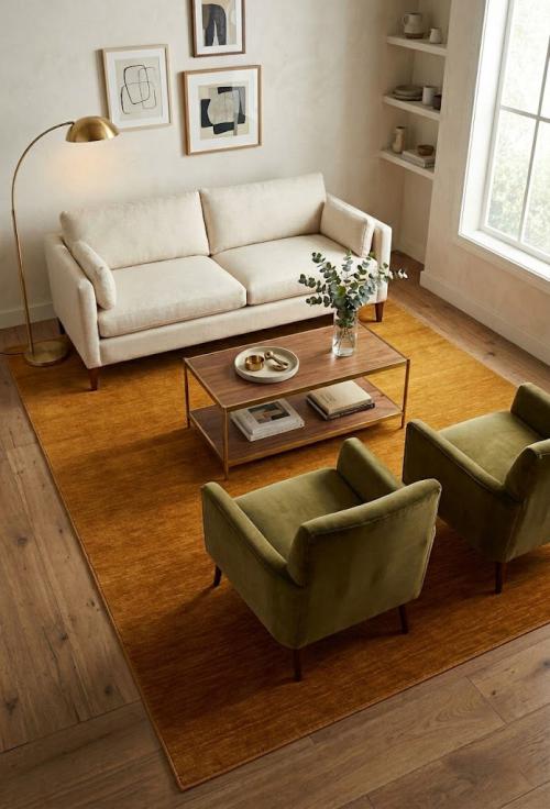 Orange Modern Solid 6X9 Gabbeh Oriental Rug