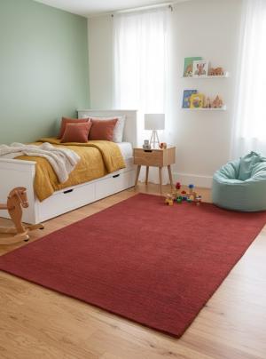 Maroon Red Modern Solid 6X9 Gabbeh Oriental Rug