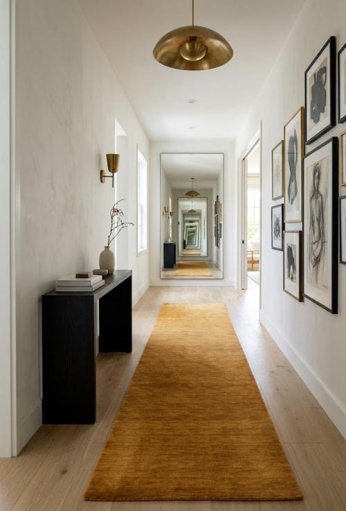 Orange Modern Solid 3X10 Gabbeh Oriental Runner Rug