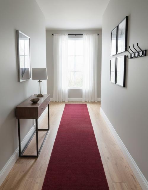 Maroon Red Modern Solid 3X10 Gabbeh Oriental Runner Rug