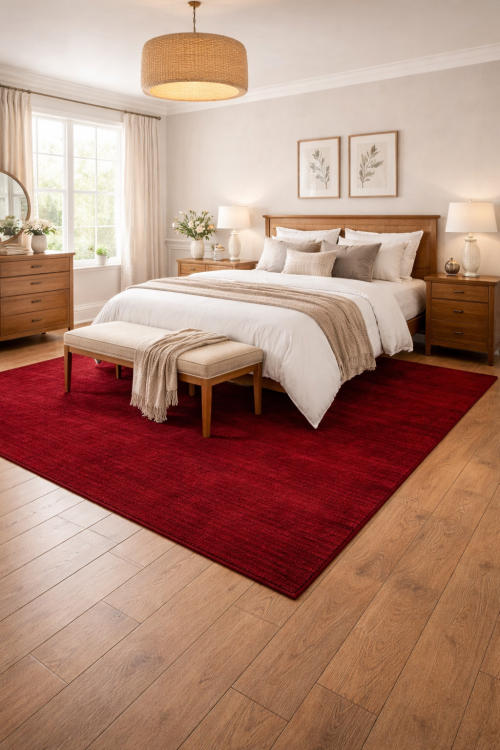 Maroon Red Modern Solid 8X8 Gabbeh Oriental Square Rug