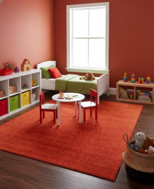 Orange Red Modern Solid 9X12 Gabbeh Oriental Rug