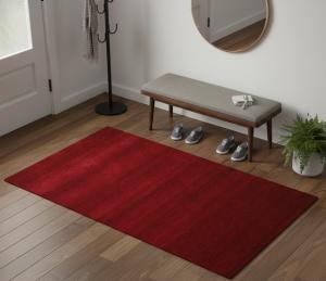 Red 2x3 Solid Tribal Gabbeh Modern Oriental Rug