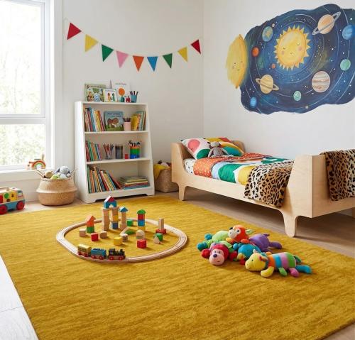 Golden Peach Solid Gabbeh Modern Rug in All Size