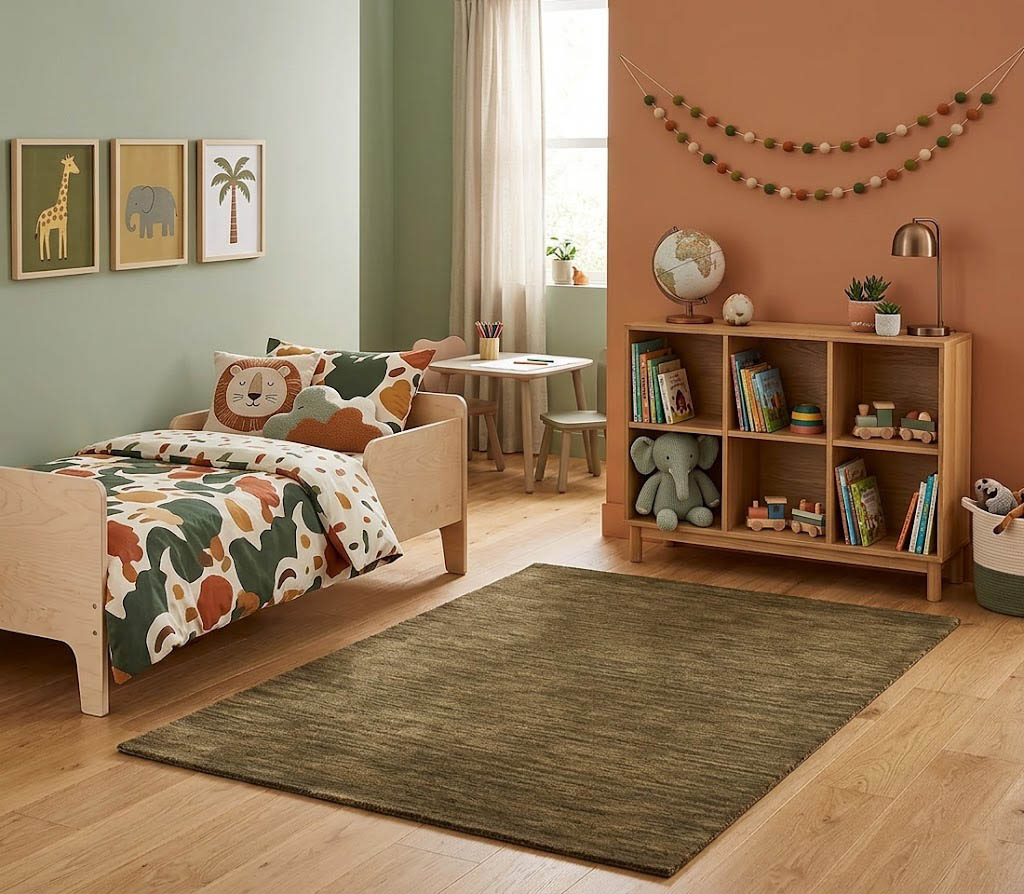 Brown Solid Gabbeh Modern Rug in All Size - Image 2