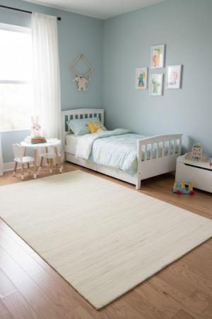 Cream Modern Solid 4X6 Gabbeh Oriental Rug