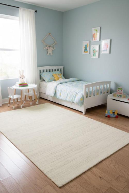 Cream Modern Solid 4X6 Gabbeh Oriental Rug