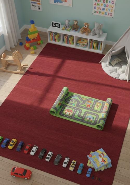 Red Modern Solid 9X12 Gabbeh Oriental Rug