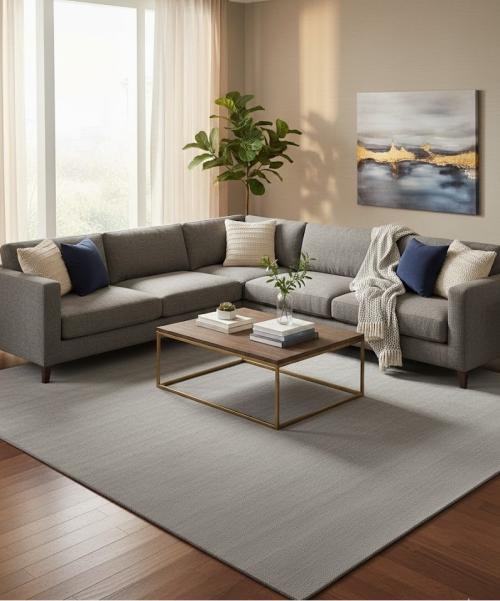 Gray Modern Solid 9X12 Gabbeh Oriental Rug