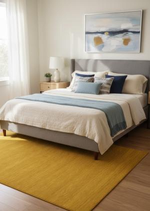 Marigold Modern Solid 6X9 Gabbeh Oriental Rug