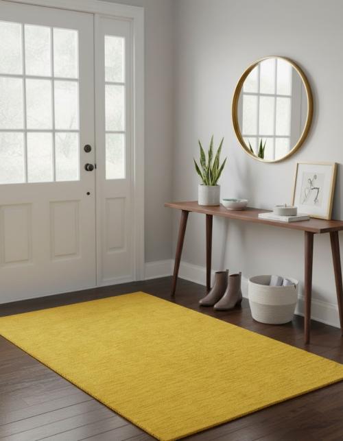 Marigold Modern Solid 4X6 Gabbeh Oriental Rug