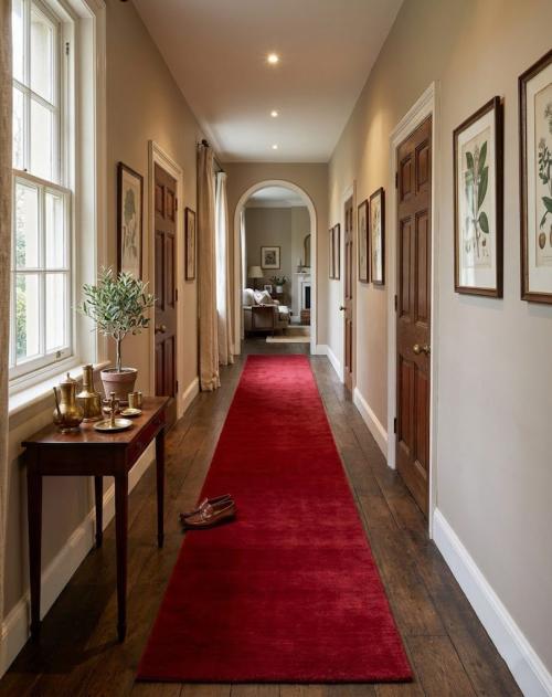 Red Modern Solid 3X12 Gabbeh Oriental Runner Rug