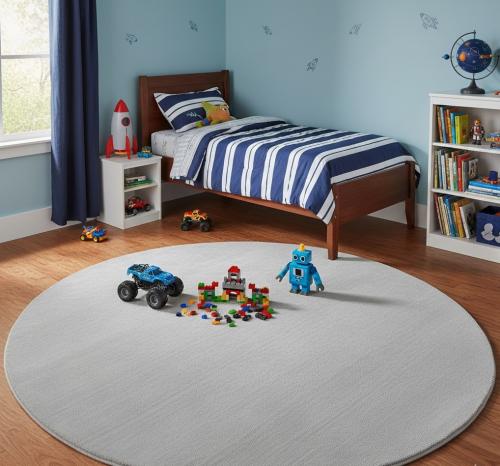 Gray Modern Solid 6X6 Gabbeh Oriental Round Rug