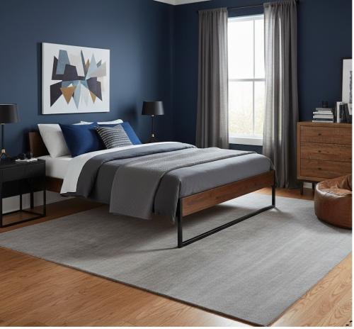 Gray Modern Solid 5X8 Gabbeh Oriental Rug