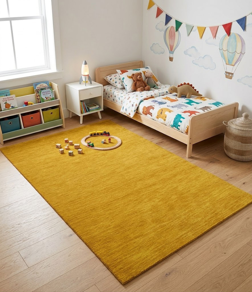 Marigold Solid Gabbeh Modern Rug in All Size - Image 2