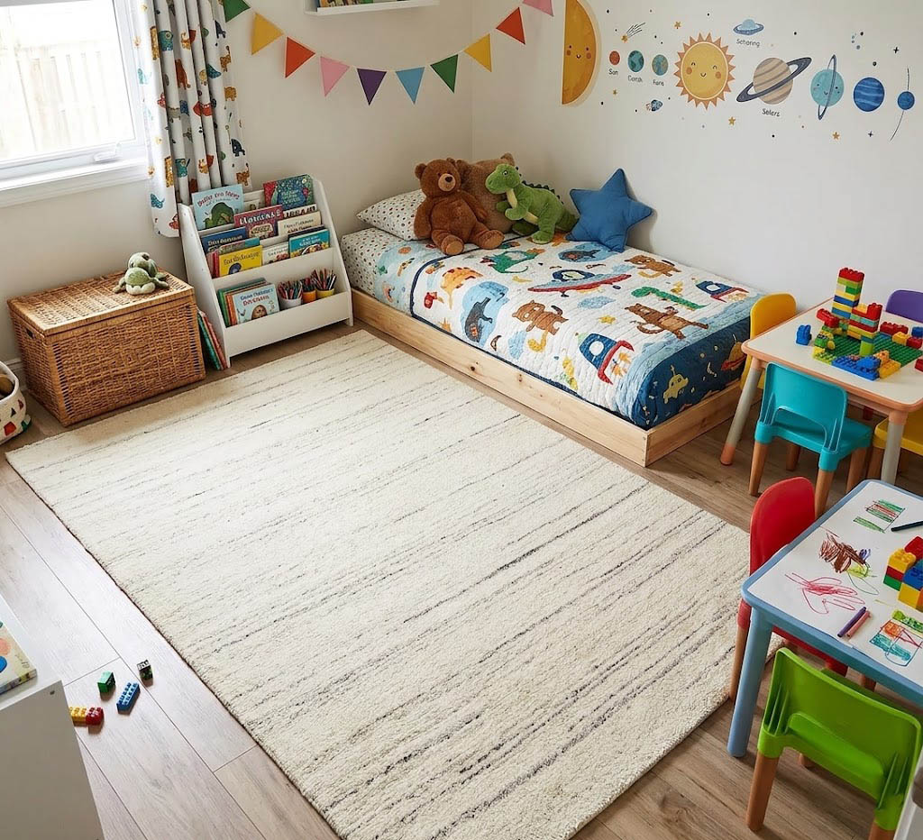 Oatmeal Solid Gabbeh Modern Rug in All Size - Image 2