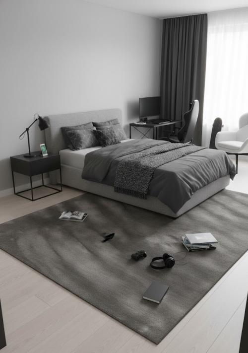 Gray Modern Solid 6X9 Gabbeh Oriental Rug