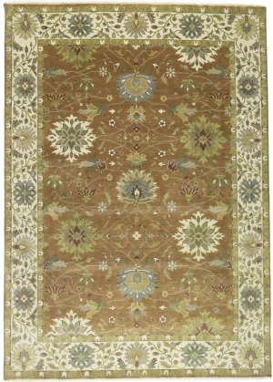 Light Rust Floral 10x14 Osh Chobi Oriental Area Rug