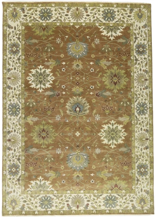 Light Rust Floral 10x14 Osh Chobi Oriental Area Rug