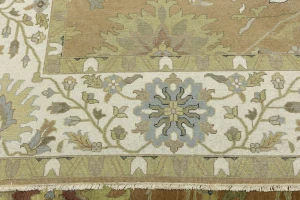 Light Rust Floral 10x14 Osh Chobi Oriental Area Rug