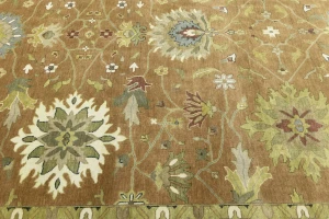Light Rust Floral 10x14 Osh Chobi Oriental Area Rug