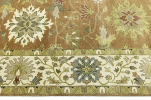 Light Rust Floral 10x14 Osh Chobi Oriental Area Rug