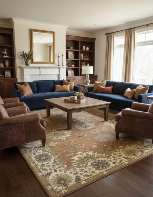 Rust Orange Floral 10X14 Osh Chobi Oriental Rug