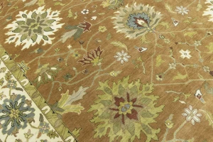 Light Rust Floral 10x14 Osh Chobi Oriental Area Rug