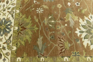 Light Rust Floral 10x14 Osh Chobi Oriental Area Rug